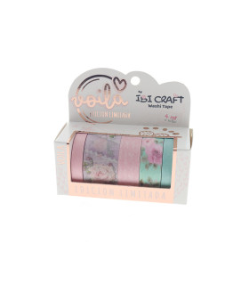 Washi Tape Box 5 Rollos de 4 m Roses Edition Ibicraft