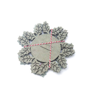 Posavasos Muérdago de Tela Fieltro 15 cm Alparamis x 4