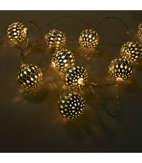 Guirnalda de 10 Bolas LED 4 cm Plateadas Alparamis