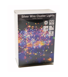 100 Luces LED Multicolor en Racimos con Cable Metálico Alparamis