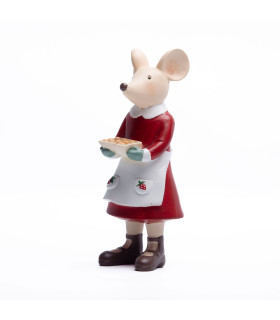 Adorno de Ratoncita con Pastel 20 cm Alparamis