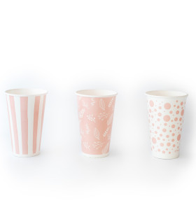 12 Paquetes De 8 Vasos Rosas