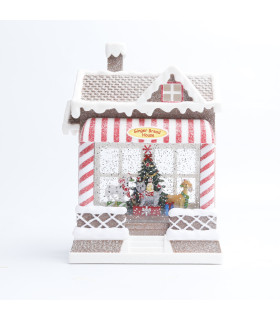 Adorno de Casita de Jengibre con LED 25 cm Alparamis