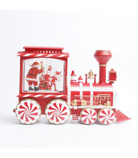 Adorno de Tren Candy con Santa con LED 31 x 19 cm Alparamis
