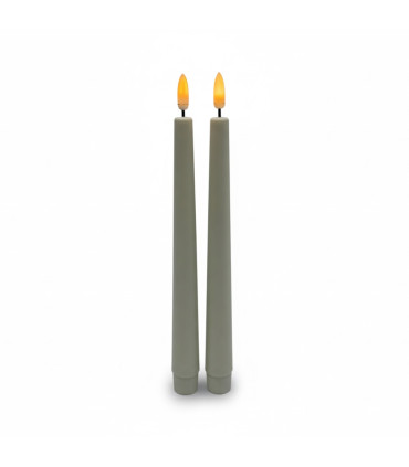 2 Velas Tapper LED Blancas 22 cm Función Touch Top Alparamis
