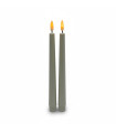 2 Velas Tapper LED Blancas 22 cm Función Touch Top Alparamis