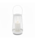 Farol Blanco 26 cm con Vela Pilar LED Alparamis