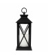 Farol Negro 30 cm con Vela Pilar LED Alparamis