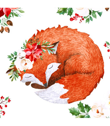 Servilletas 33 x 33 cm Floral Fox Xmas