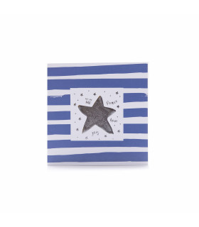 Tarjetas Stamping Rayas y Lunares Azules - PACK x 12