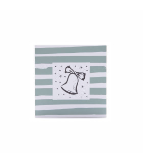 Tarjetas Stamping Rayas y Lunares Verdes - PACK x 12