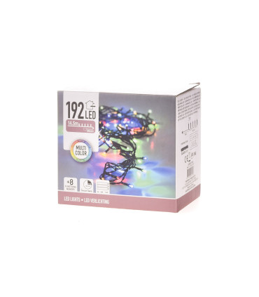 192 Luces LED a Pila Multicolor con Cable Negro Alparamis