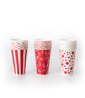 12 Paquetes De 8 Vasos Rojos