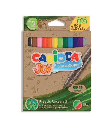 Marcadores de Colores Joy Punta Fina Eco Family Carioca x 12