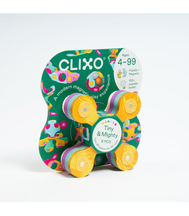 Exhibidor Clixo Tiny and Mighty 9 Piezas Mix 6 Brillo y 6 Aves