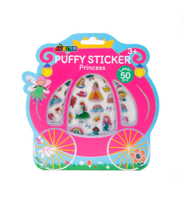Puffy 3D Stickers 24 Pz en 4 Diseños con Exhibidor Avenir