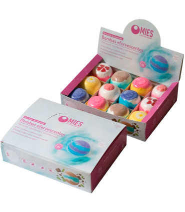 Caja Exhibidora con 12 Bombas de Baño de 115 g Mies
