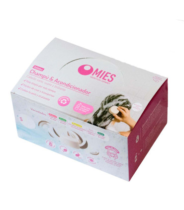 Caja Exhibidora con 18 Shampoo y Acondicionadores Sólidos Mies