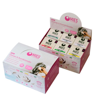 Caja Exhibidora con 18 Shampoo y Acondicionadores Sólidos Mies