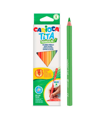 Lápices Tita Triangular de Colores Carioca x 6