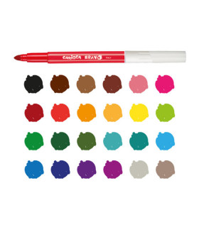 Balde de 60 Marcadores Gruesos Bravo Carioca