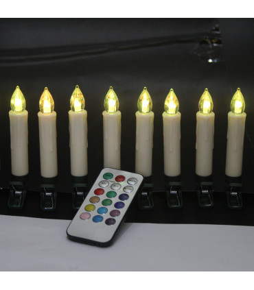 Set de 10 Velas LED con Funciones Color 6 cm Alparamis