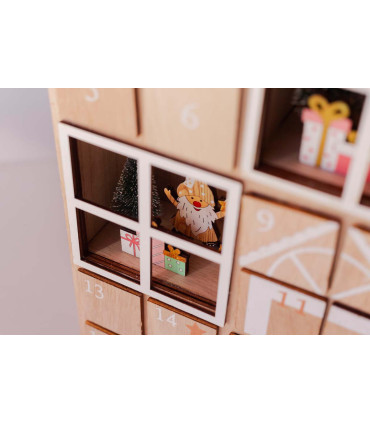 Calendario de Adviento de Madera con Luz LED 37 cm Alparamis