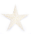 Estrella de Papel blanca y dorada con LED 60 cm Alparamis