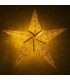 Estrella de Papel blanca y dorada con LED 60 cm Alparamis