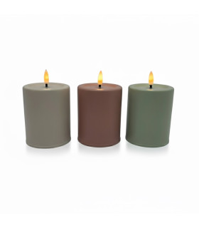 Vela Pilar LED Rosa 7.9 x 10 cm Alparamis