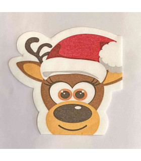 Servilletas Troqueladas 33 x 33 cm Silhouette New Reindeer Smiley Xmas