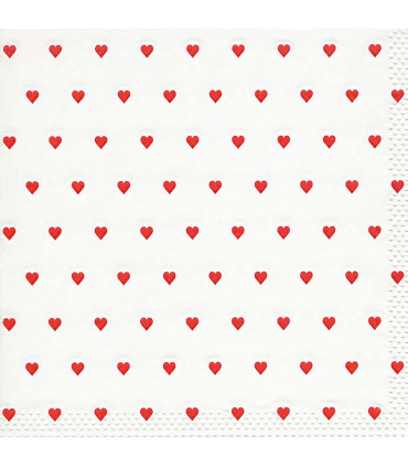 Servilletas 33 x 33 cm Moments Petits Coeurs Red