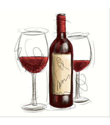Servilletas 33 x 33 cm Vino Rosso