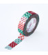 Cinta Fun Tape Patchwork Verde y Rojo 1.5 cm x 5 metros