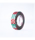 Cinta Fun Tape Patchwork Verde y Rojo 1.5 cm x 5 metros