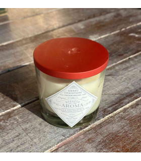 Vela Aromática Navideña de Soja 250 g Manzana y Canela Tapa Roja Espacio Aroma