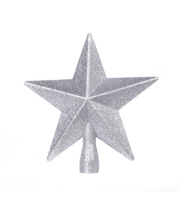 Estrella Punta de Árbol Plateada 19 cm Alparamis