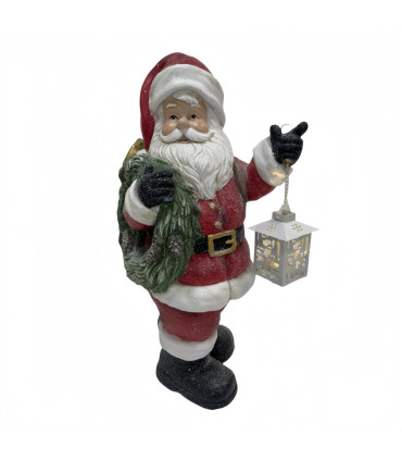 Adorno de Navidad Santa con Farol LED 53 cm Alparamis