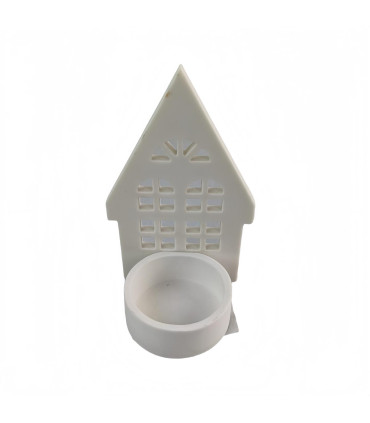 Adorno de Navidad Casita Porta Vela Porcelana 12 cm Alparamis