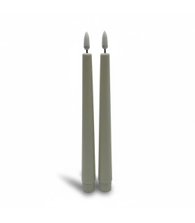 2 Velas Tapper LED Blancas 22 cm Función Touch Top Alparamis