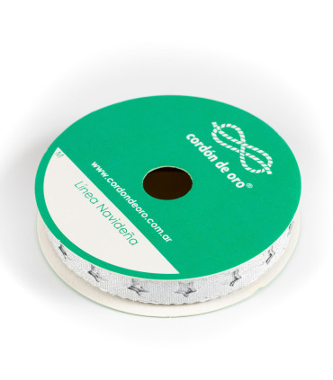 Cinta Troquelada Estrella de Luxe Plateada 1 cm x 10 metros