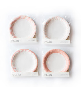 12 Paquetes De 6 Platos de Polipapel Rosas