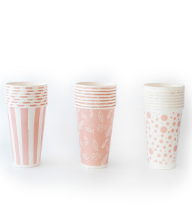 12 Paquetes De 8 Vasos Rosas