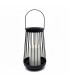 Farol Negro 26 cm con Vela Pilar LED Alparamis