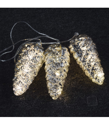 3 luces Piñas Plateadas Alparamis