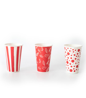 12 Paquetes De 8 Vasos Rojos