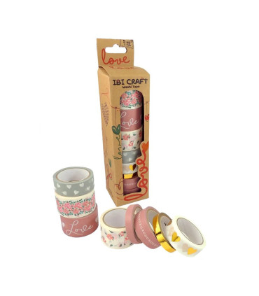 Washi Tape Box 8 Rollos de 5 m Love Ibicraft