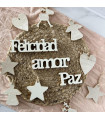Adornos de Palabras y Figuras de Madera Colgantes 9 cm x 8