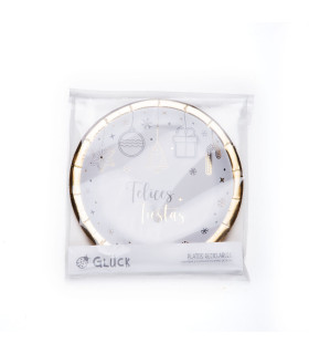 12 Paquetes de 8 Platos de Navidad Kraft