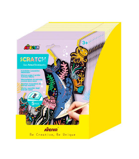 Scratch Art Señaladores 24 Pz en 2 Diseños con Exhibidor Avenir